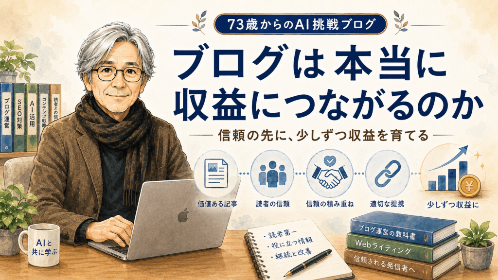 ブログは本当に収益につながるのか｜73歳から始めた私が考える現実的な道筋　第27回