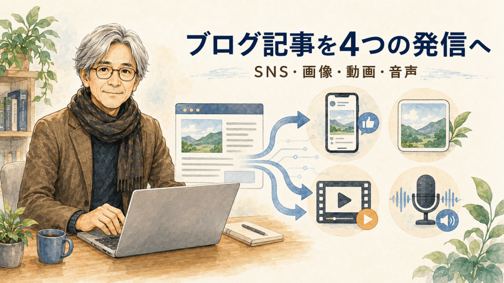 ブログ記事をSNS・画像・動画・音声に広げる方法　｜1本の記事を何度も活かす7つの手順　第30回
