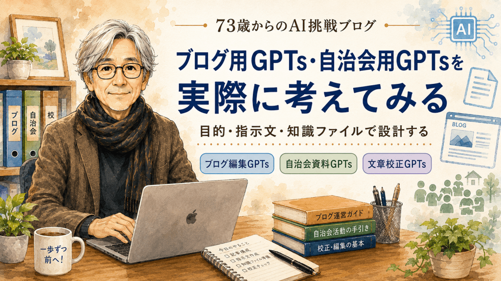 ブログ用GPTs・自治会用GPTsを実際に考えてみる 第13回