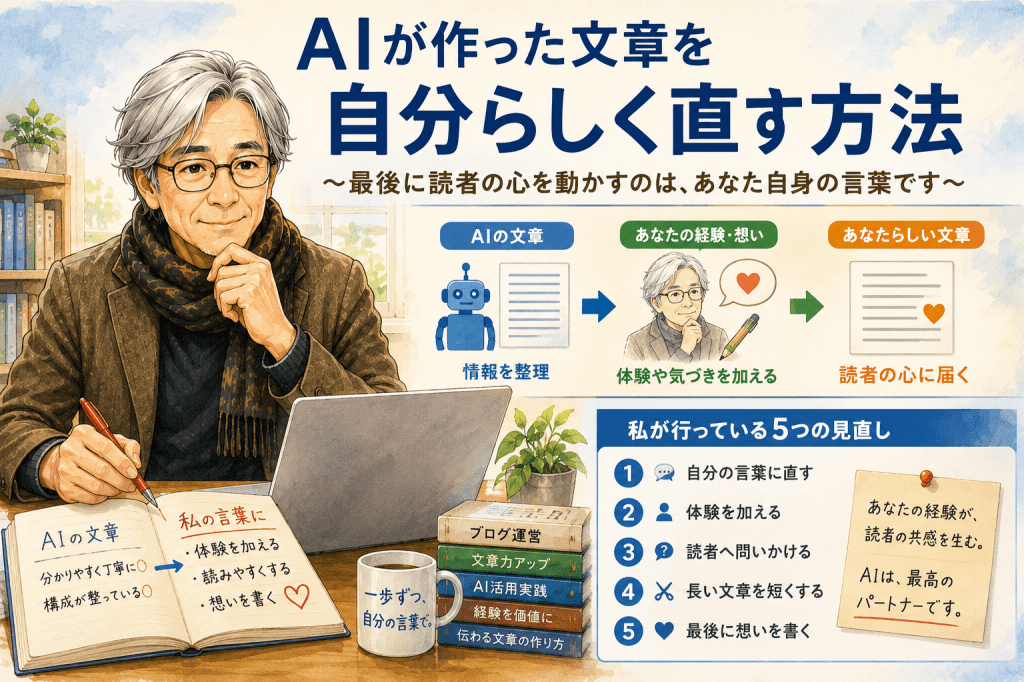 AIが作った文章を自分らしく直す方法 第15回