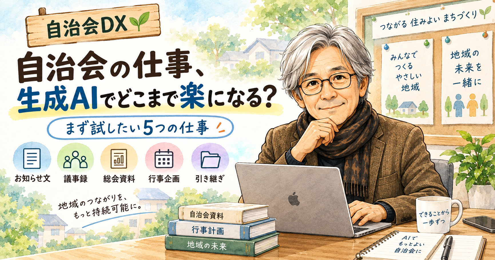 自治会の仕事、生成AIでどこまで楽になる?― まず試したい5つの仕事